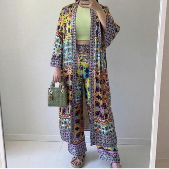 Zara printed kimono with belt - Picture 9 of 17